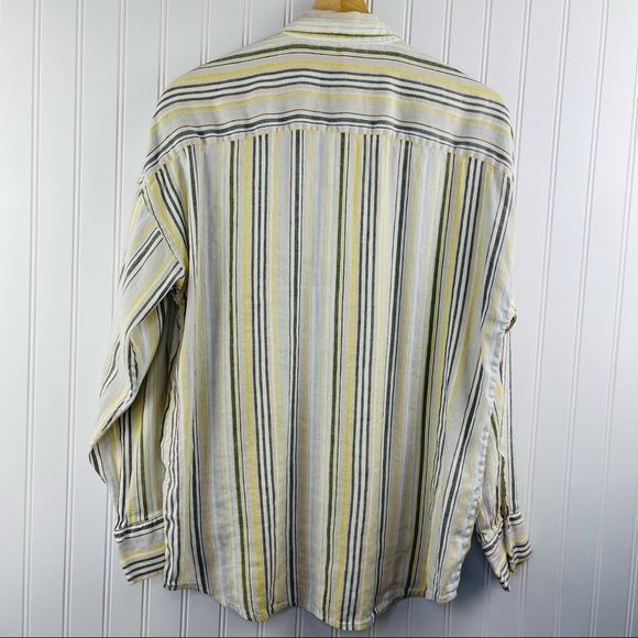 ATM Anthony Thomas Melillo Button Down Boyfriend Shirt Yellow Linen Size Medium - Picture 5 of 8